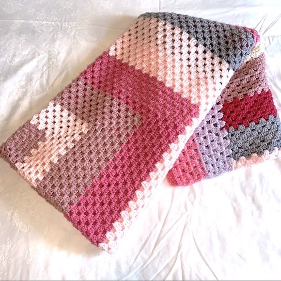 Multi coloured Crochet Blanket - Picture 3 of 12